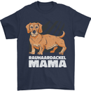 Dogs Rauhaardackel Mama Mens T-Shirt Cotton Gildan Navy Blue