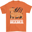 Dogs Rauhaardackel Mama Mens T-Shirt Cotton Gildan Orange