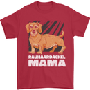 Dogs Rauhaardackel Mama Mens T-Shirt Cotton Gildan Red