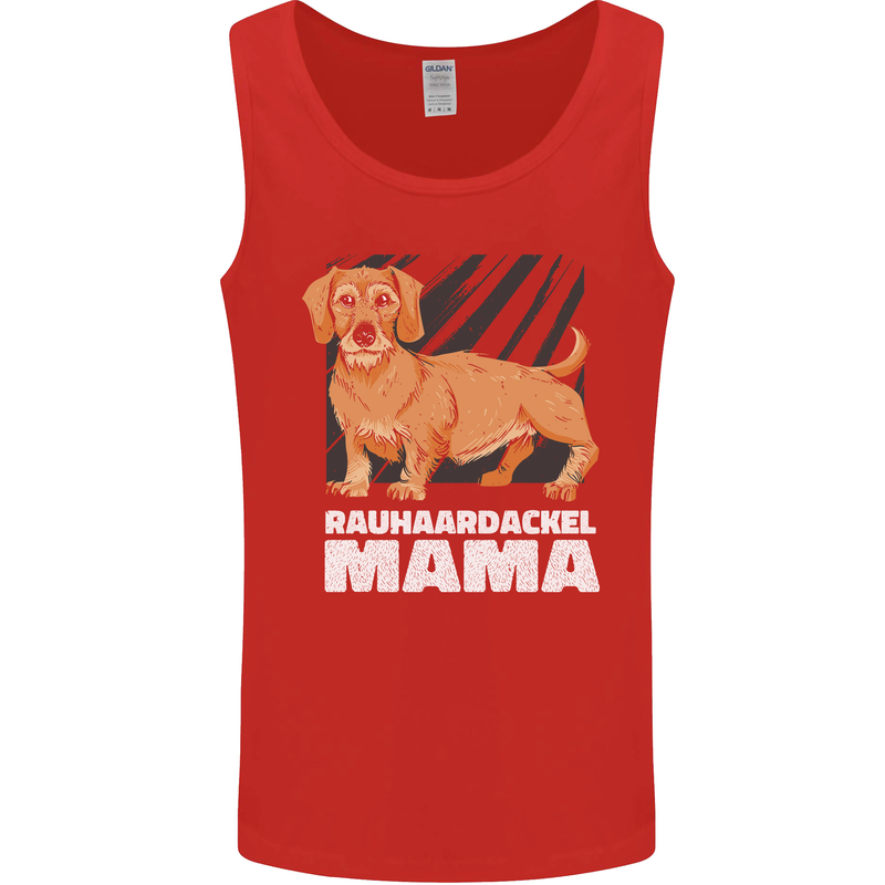 Dogs Rauhaardackel Mama Mens Vest Tank Top Red