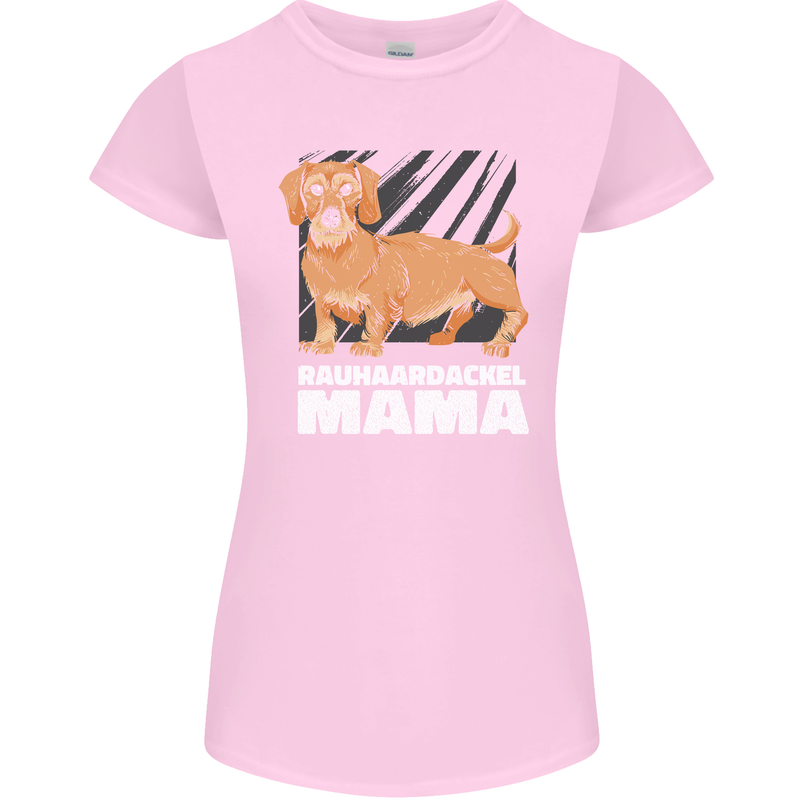 Dogs Rauhaardackel Mama Womens Petite Cut T-Shirt Light Pink