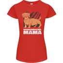 Dogs Rauhaardackel Mama Womens Petite Cut T-Shirt Red