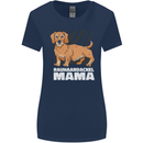 Dogs Rauhaardackel Mama Womens Wider Cut T-Shirt Navy Blue