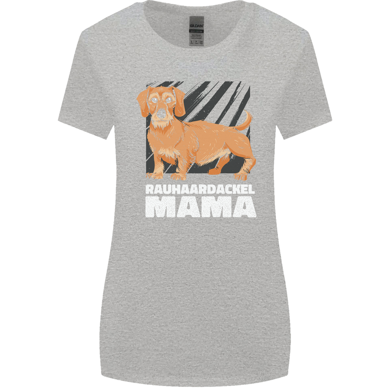 Dogs Rauhaardackel Mama Womens Wider Cut T-Shirt Sports Grey