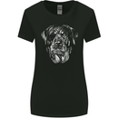 Dogs Rottweiler with Eye Patch Womens Wider Cut T-Shirt Black
