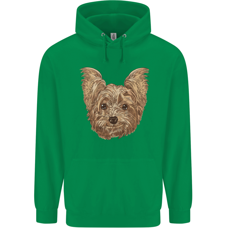 Dogs Smiling Yorkshire Terrier Childrens Kids Hoodie Irish Green