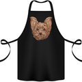 Dogs Smiling Yorkshire Terrier Cotton Apron 100% Organic Black