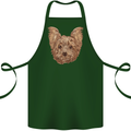 Dogs Smiling Yorkshire Terrier Cotton Apron 100% Organic Forest Green