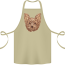 Dogs Smiling Yorkshire Terrier Cotton Apron 100% Organic Khaki