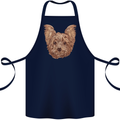 Dogs Smiling Yorkshire Terrier Cotton Apron 100% Organic Navy Blue