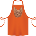 Dogs Smiling Yorkshire Terrier Cotton Apron 100% Organic Orange