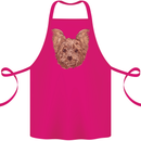 Dogs Smiling Yorkshire Terrier Cotton Apron 100% Organic Pink
