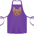 Dogs Smiling Yorkshire Terrier Cotton Apron 100% Organic Purple