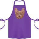 Dogs Smiling Yorkshire Terrier Cotton Apron 100% Organic Purple