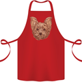 Dogs Smiling Yorkshire Terrier Cotton Apron 100% Organic Red