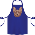 Dogs Smiling Yorkshire Terrier Cotton Apron 100% Organic Royal Blue
