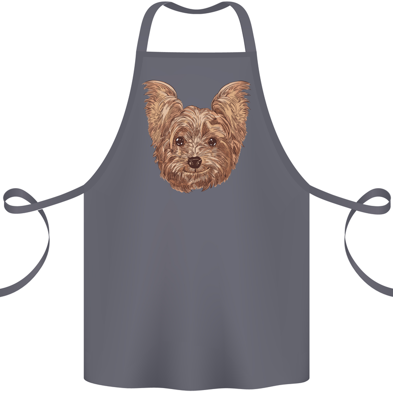 Dogs Smiling Yorkshire Terrier Cotton Apron 100% Organic Steel