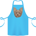 Dogs Smiling Yorkshire Terrier Cotton Apron 100% Organic Turquoise