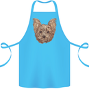 Dogs Smiling Yorkshire Terrier Cotton Apron 100% Organic Turquoise