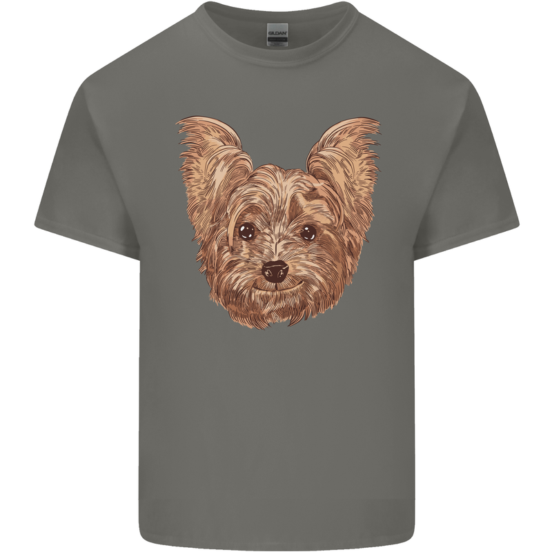 Dogs Smiling Yorkshire Terrier Kids T-Shirt Childrens Charcoal