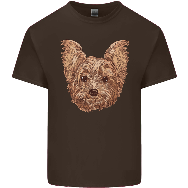 Dogs Smiling Yorkshire Terrier Kids T-Shirt Childrens Chocolate