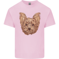 Dogs Smiling Yorkshire Terrier Kids T-Shirt Childrens Light Pink
