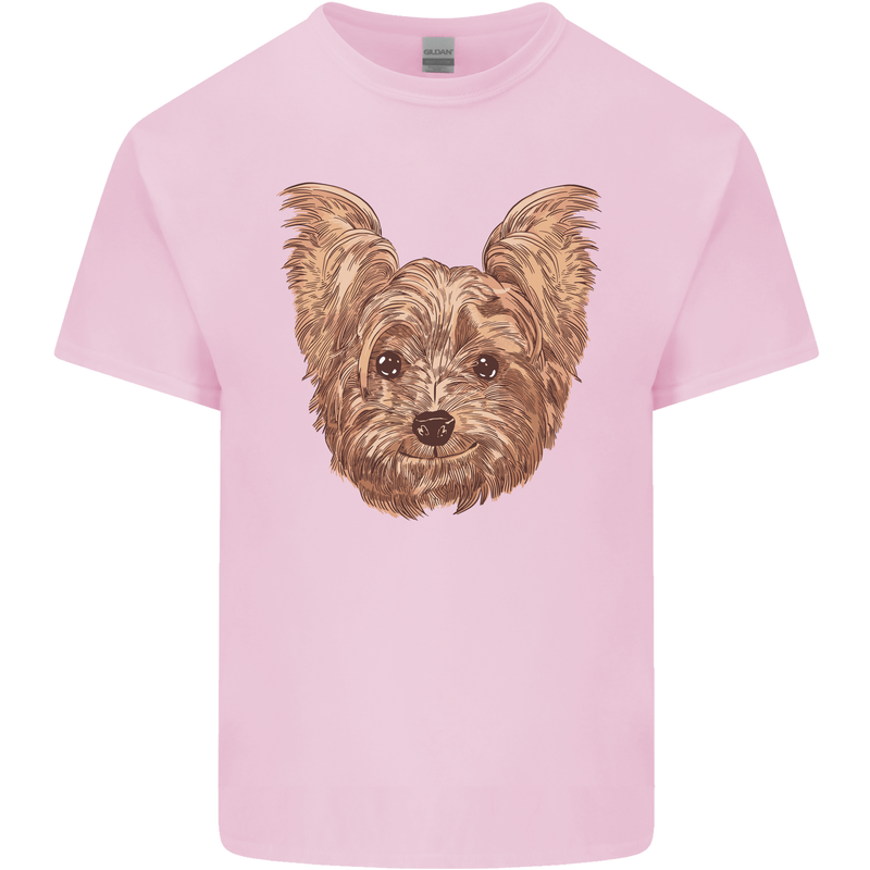Dogs Smiling Yorkshire Terrier Kids T-Shirt Childrens Light Pink