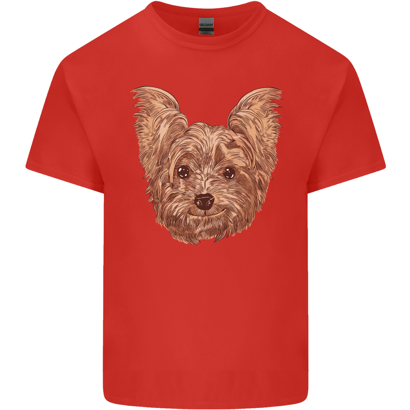 Dogs Smiling Yorkshire Terrier Kids T-Shirt Childrens Red