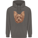 Dogs Smiling Yorkshire Terrier Mens 80% Cotton Hoodie Charcoal