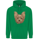 Dogs Smiling Yorkshire Terrier Mens 80% Cotton Hoodie Irish Green
