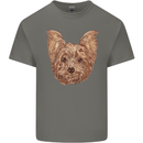 Dogs Smiling Yorkshire Terrier Mens Cotton T-Shirt Tee Top Charcoal