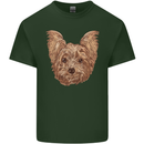 Dogs Smiling Yorkshire Terrier Mens Cotton T-Shirt Tee Top Forest Green