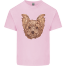 Dogs Smiling Yorkshire Terrier Mens Cotton T-Shirt Tee Top Light Pink