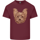 Dogs Smiling Yorkshire Terrier Mens Cotton T-Shirt Tee Top Maroon