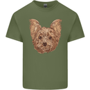 Dogs Smiling Yorkshire Terrier Mens Cotton T-Shirt Tee Top Military Green