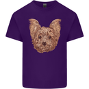 Dogs Smiling Yorkshire Terrier Mens Cotton T-Shirt Tee Top Purple