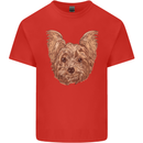 Dogs Smiling Yorkshire Terrier Mens Cotton T-Shirt Tee Top Red