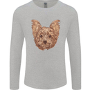 Dogs Smiling Yorkshire Terrier Mens Long Sleeve T-Shirt Sports Grey