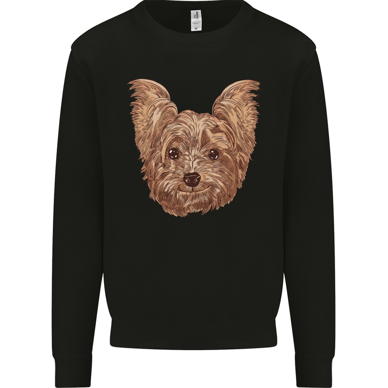 Dogs Smiling Yorkshire Terrier Mens Sweatshirt Jumper Black