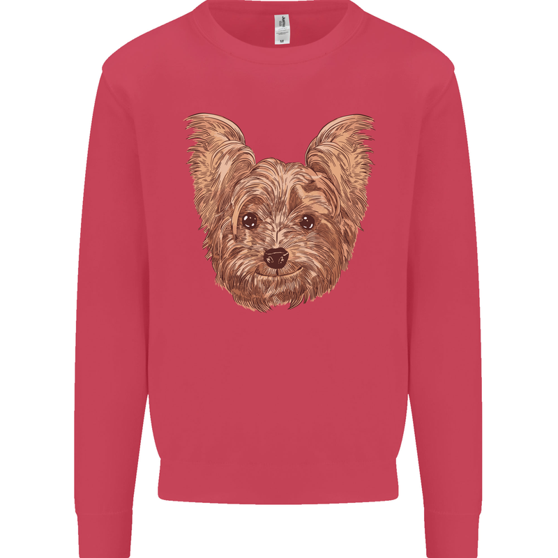 Dogs Smiling Yorkshire Terrier Mens Sweatshirt Jumper Heliconia