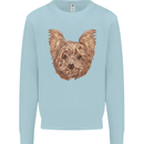 Dogs Smiling Yorkshire Terrier Mens Sweatshirt Jumper Light Blue