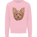 Dogs Smiling Yorkshire Terrier Mens Sweatshirt Jumper Light Pink