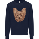 Dogs Smiling Yorkshire Terrier Mens Sweatshirt Jumper Navy Blue