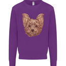 Dogs Smiling Yorkshire Terrier Mens Sweatshirt Jumper Purple