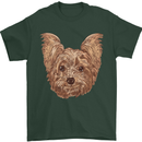 Dogs Smiling Yorkshire Terrier Mens T-Shirt Cotton Gildan Forest Green