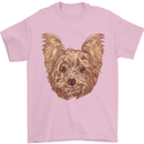 Dogs Smiling Yorkshire Terrier Mens T-Shirt Cotton Gildan Light Pink