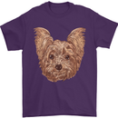 Dogs Smiling Yorkshire Terrier Mens T-Shirt Cotton Gildan Purple