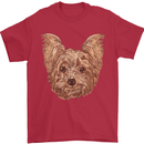 Dogs Smiling Yorkshire Terrier Mens T-Shirt Cotton Gildan Red