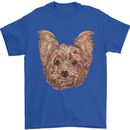 Dogs Smiling Yorkshire Terrier Mens T-Shirt Cotton Gildan Royal Blue