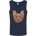 Dogs Smiling Yorkshire Terrier Mens Vest Tank Top Navy Blue